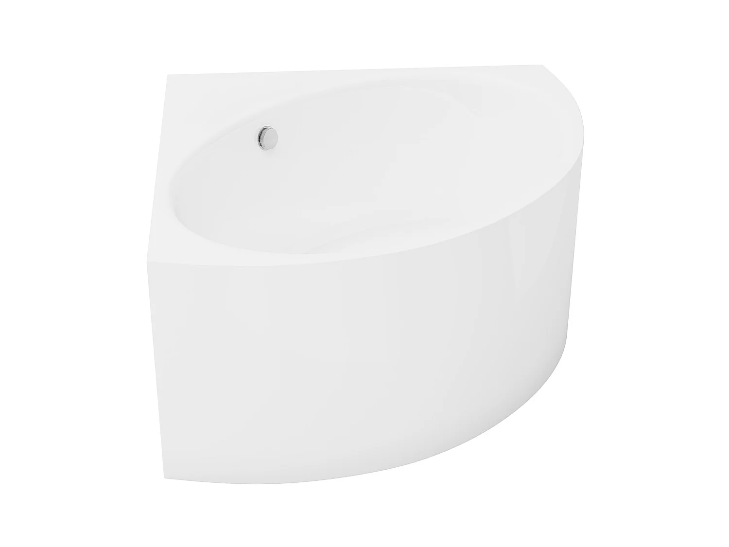 Baignoire d'angle - 198 L - 120 x 120 x 63 cm - Blanche - Acrylique - COBITIS