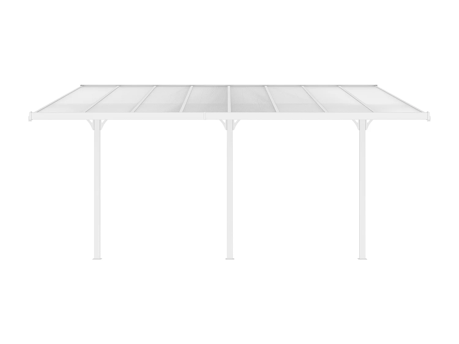 Aluminiumkonstruerad pergola-carport 15,1 m² vit ALVARO