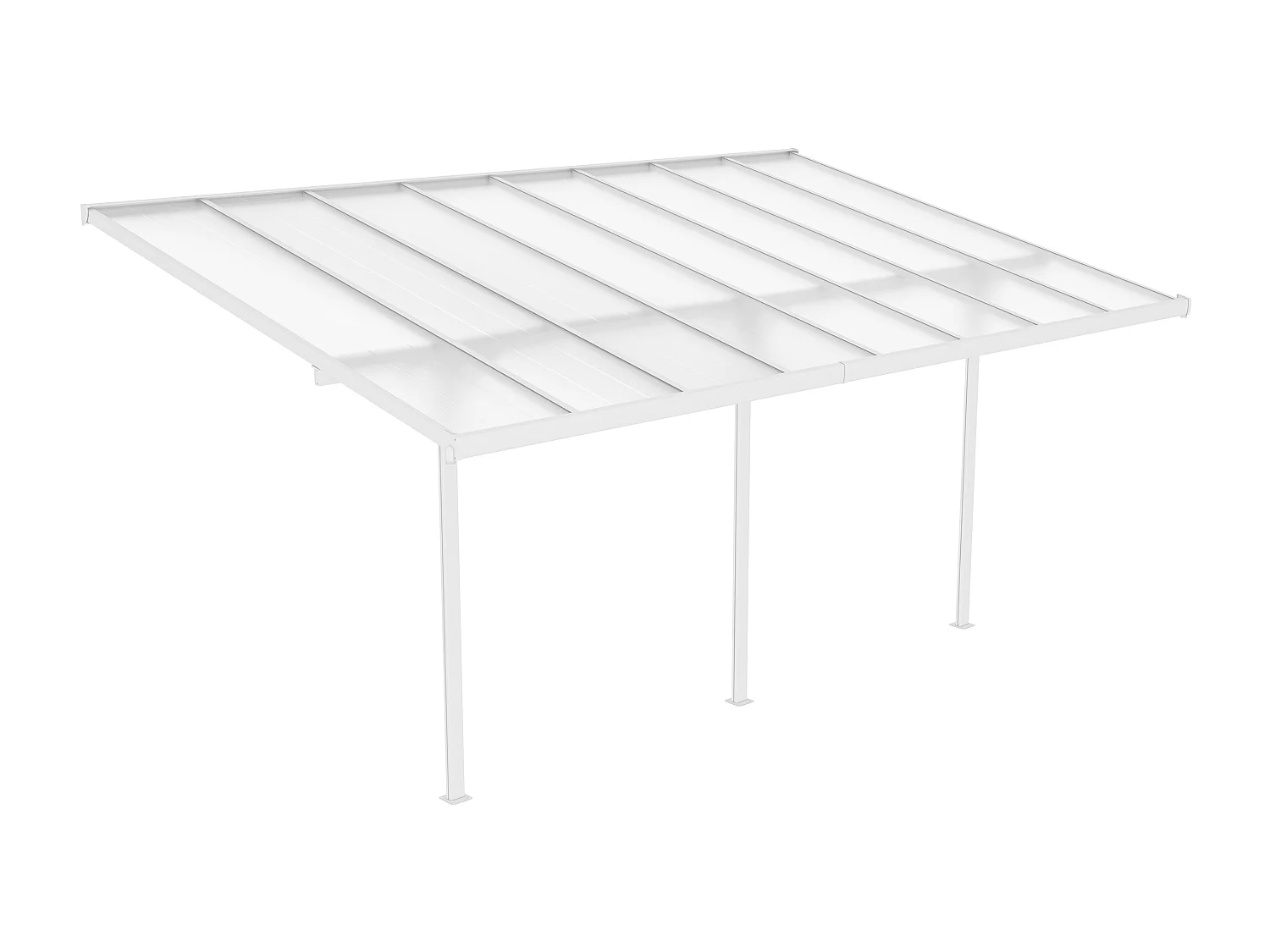 Aluminiumkonstruerad pergola-carport 15,1 m² vit ALVARO