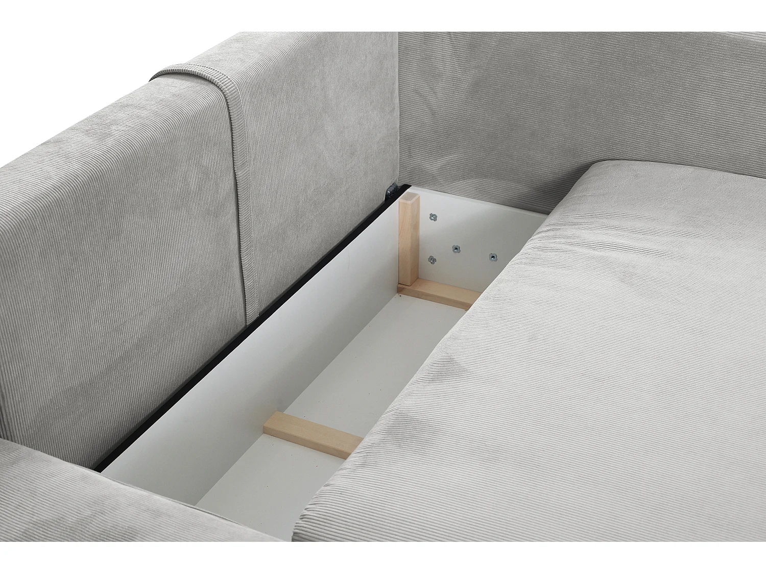 Sofá de canto esquerdo convertível em veludo canelado fino cor cinza-claro - TEODORA de PASCAL MORABITO