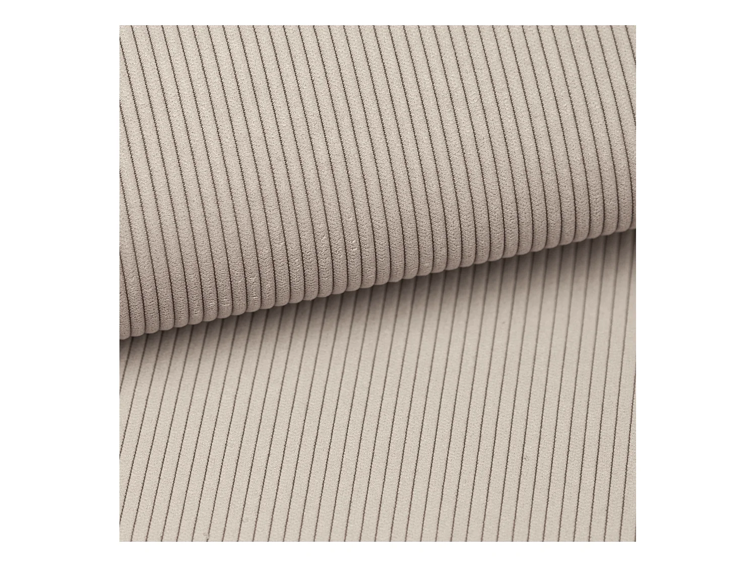 Sofá cama rinconera de terciopelo de canalé beige TEODORA de PASCAL MORABITO - Ángulo izquierdo