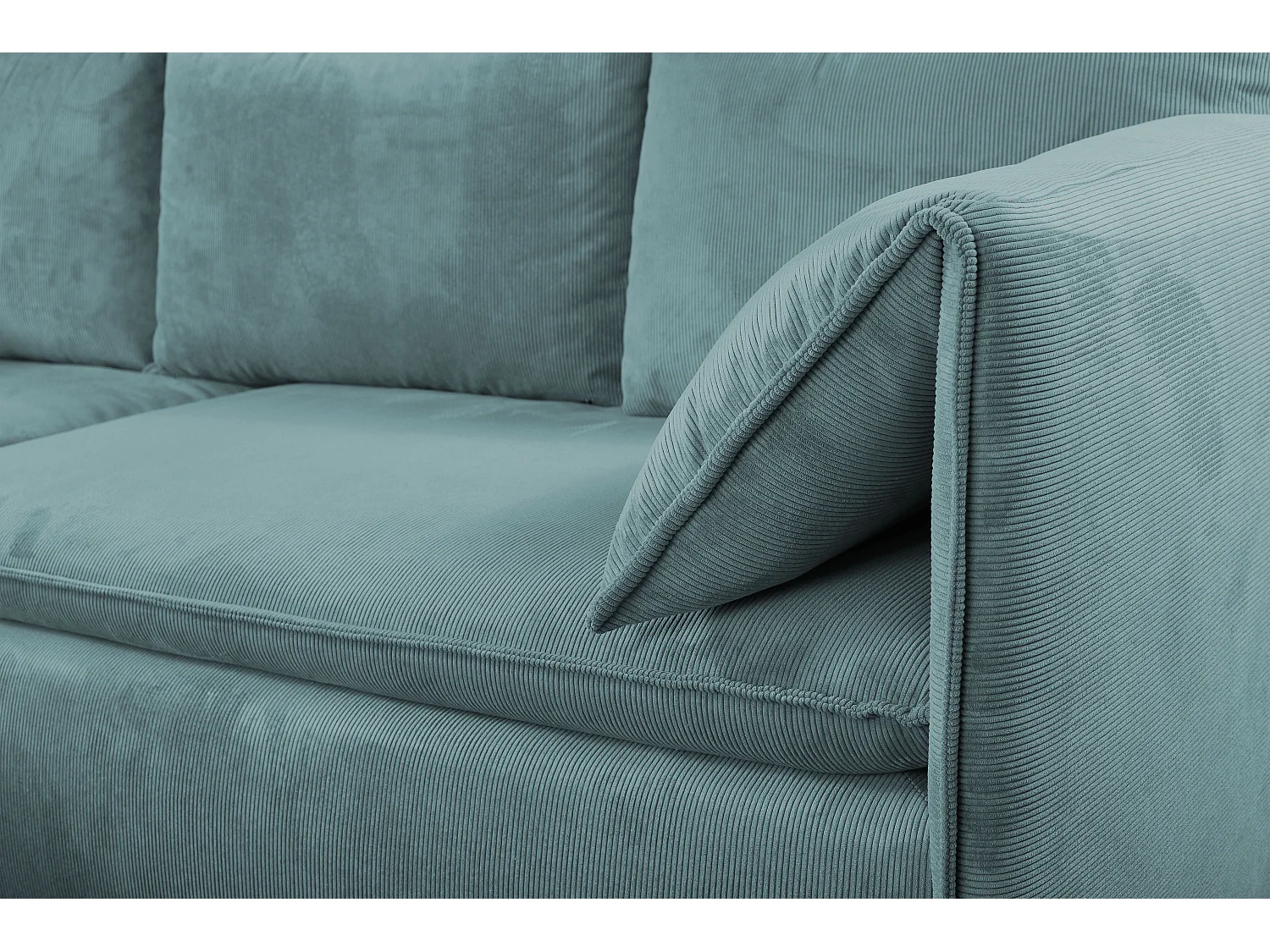 Sofá de canto esquerdo convertível em veludo canelado fino cor azul - TEODORA de PASCAL MORABITO