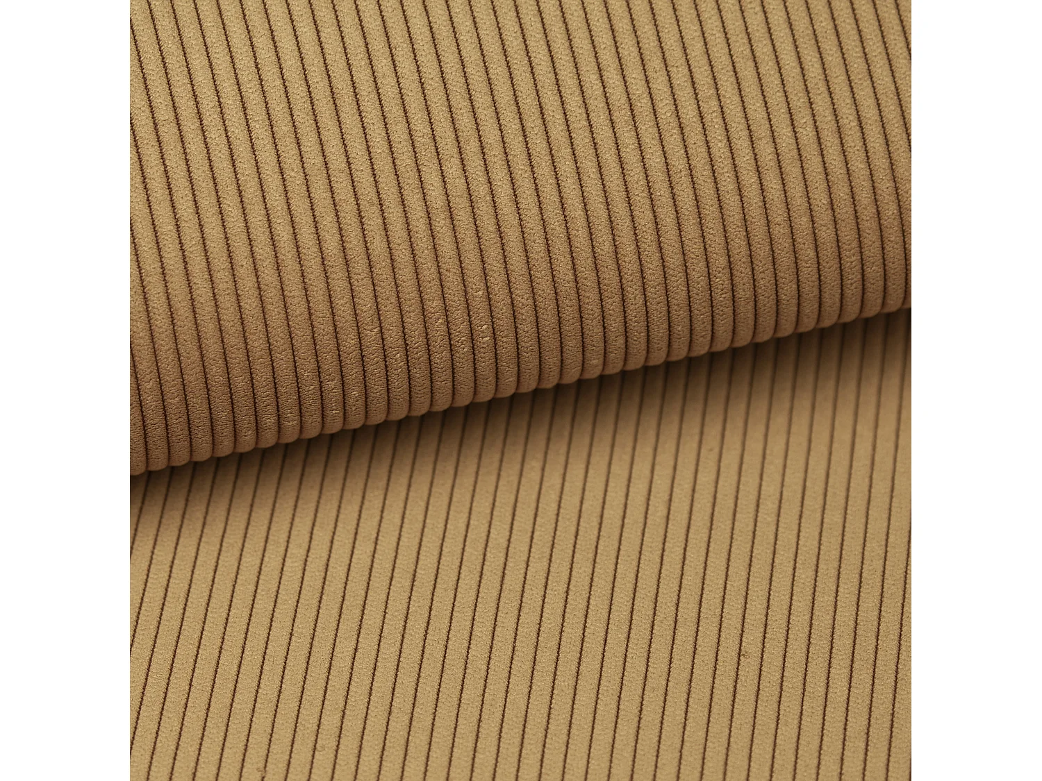 Høyre-sving sovesofa i finribbet sennepgul fløyel TEODORA