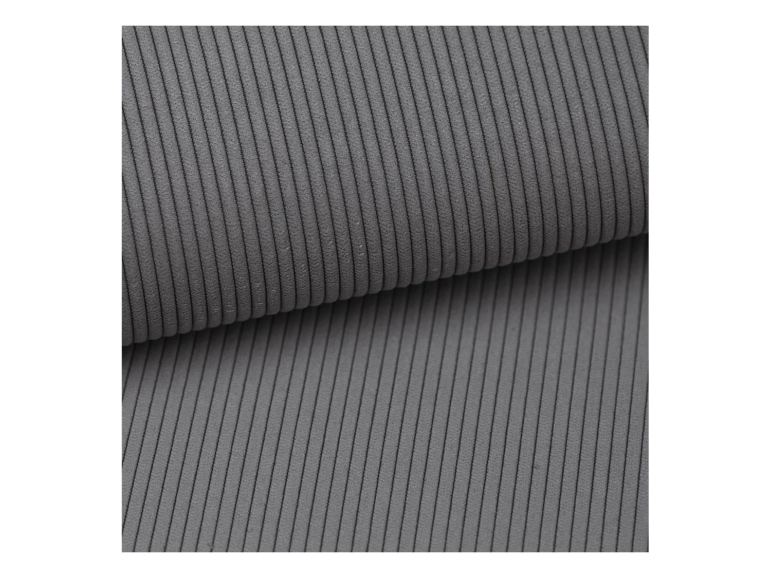 Sofá cama rinconera de terciopelo de canalé gris TEODORA de PASCAL MORABITO - Ángulo derecho