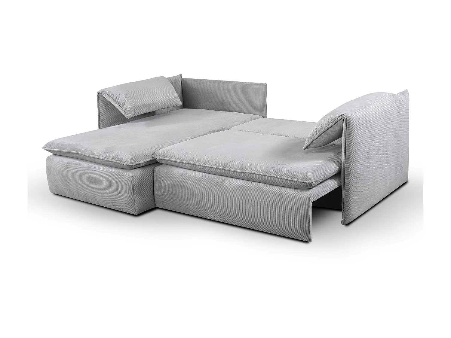 Hoekslaapbank TEODORA van PASCAL MORABITO - Ribfluweel met fijne ribbels - Grijs - Hoek links