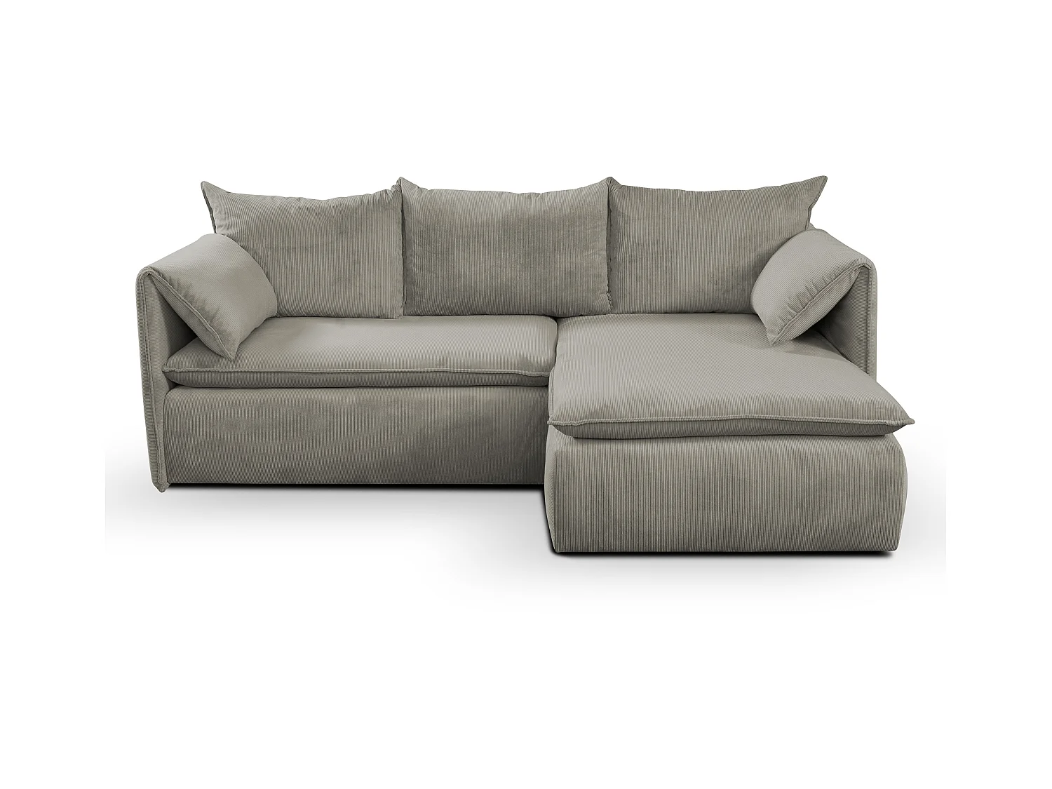 Ecksofa mit Schlaffunktion - Ecke Rechts - Feincord - Taupe - TEODORA