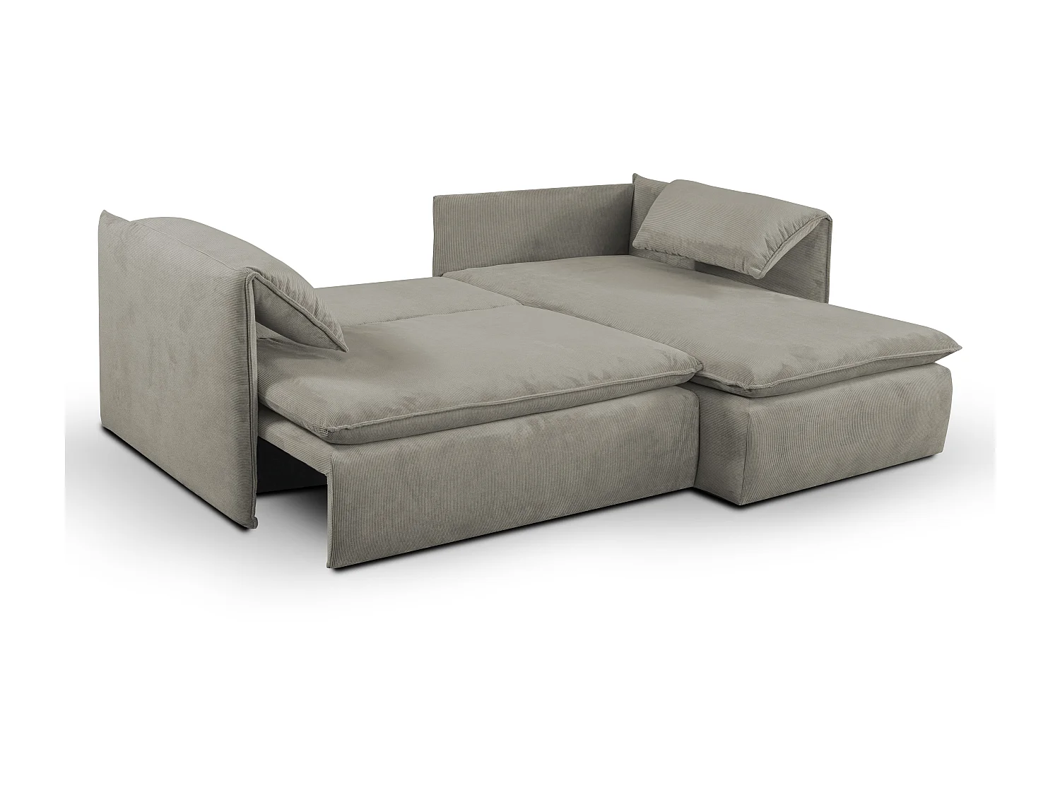 Hjørnesofa med sovesofa i brun kordfløyel med fine riller TEODORA