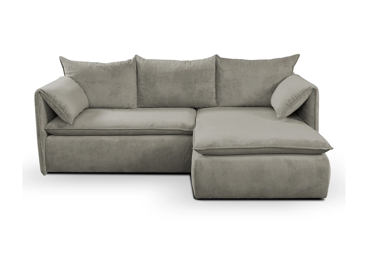 Hjørnesofa med sovesofa i brun kordfløyel med fine riller TEODORA