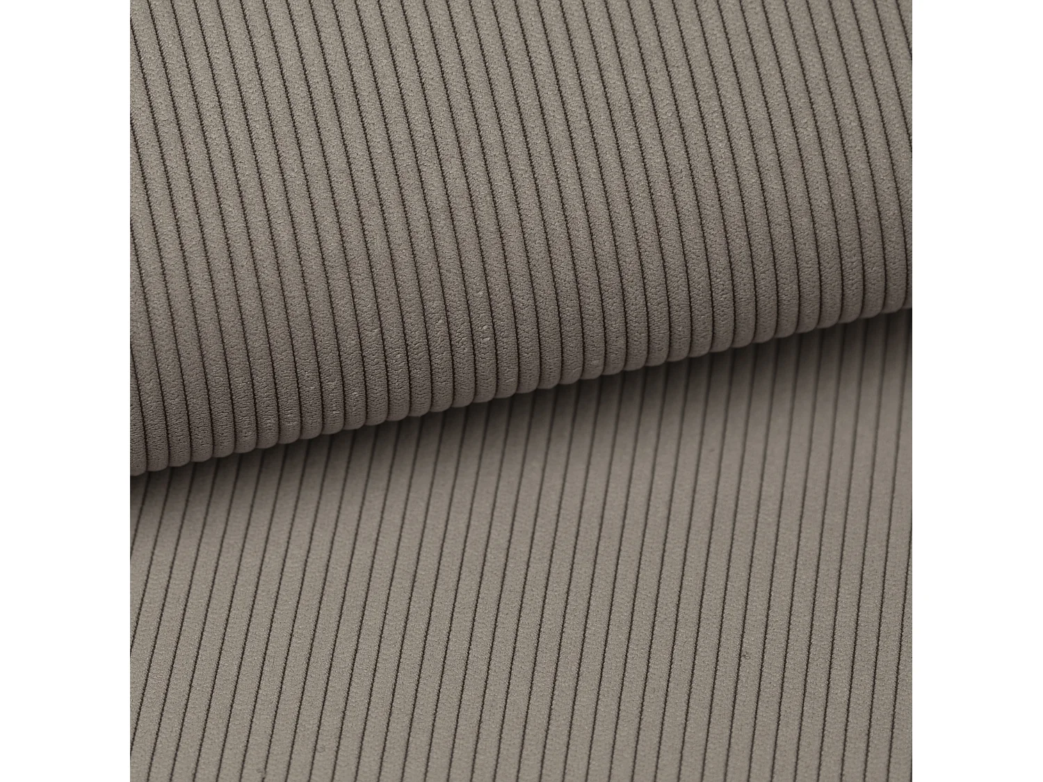 Hoekslaapbank TEODORA van PASCAL MORABITO - Ribfluweel met fijne ribbels - Taupe - Hoek links