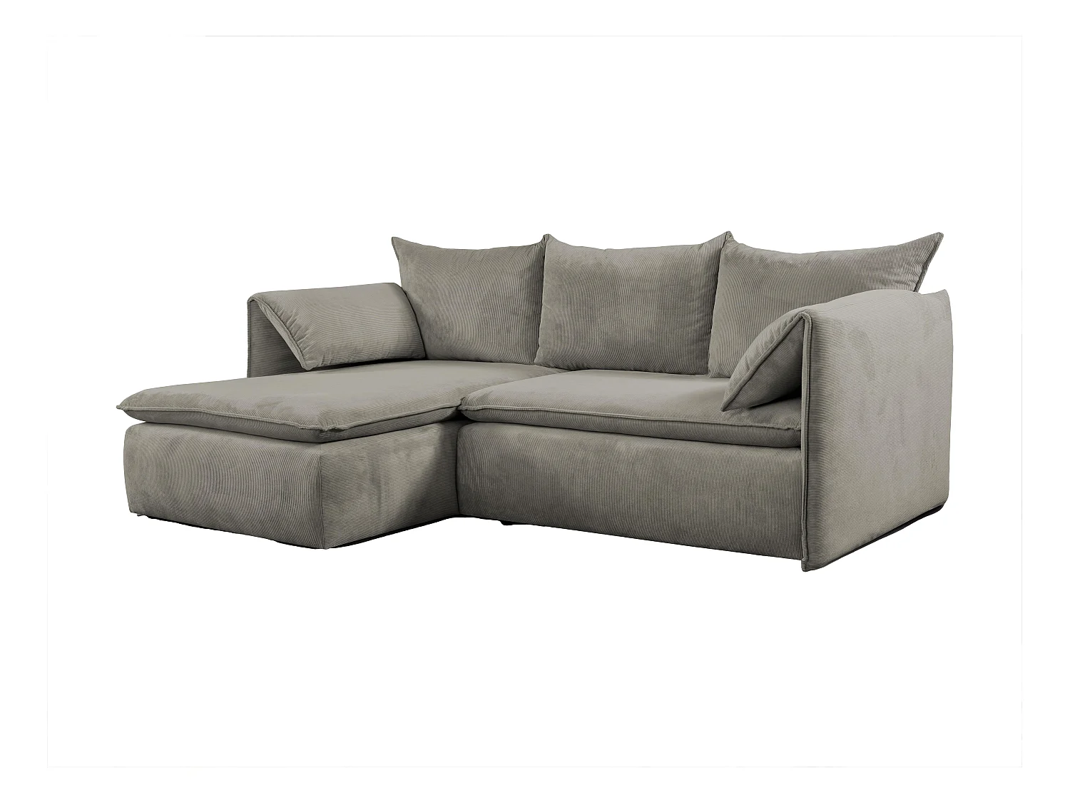 Ecksofa mit Schlaffunktion - Ecke Links - Feincord - Taupe - TEODORA