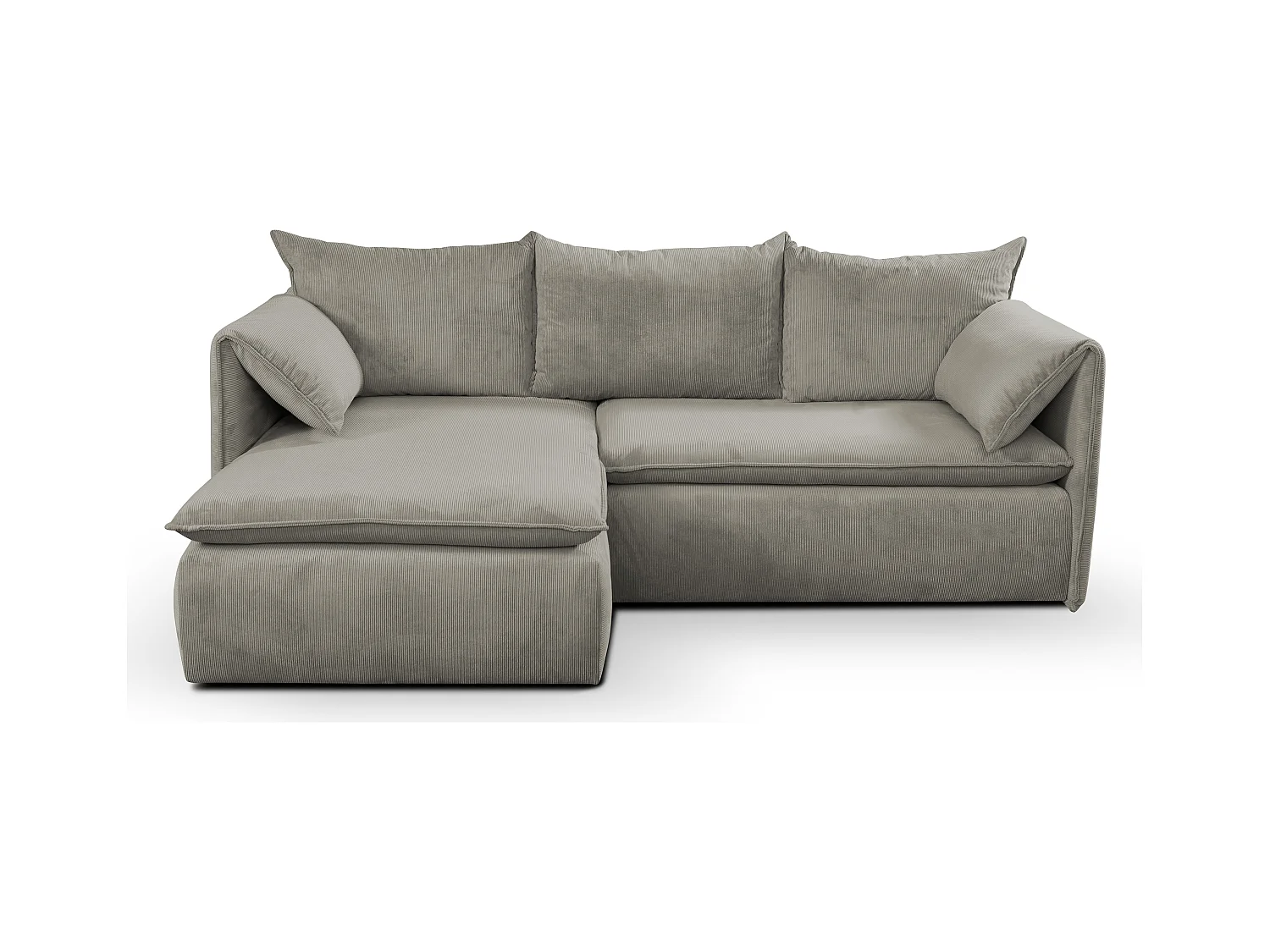 Ecksofa mit Schlaffunktion - Ecke Links - Feincord - Taupe - TEODORA
