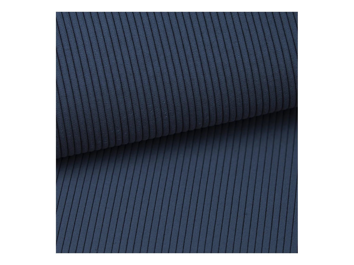 Sofá cama rinconera de terciopelo de canalé azul marino TEODORA de PASCAL MORABITO - Ángulo izquierdo