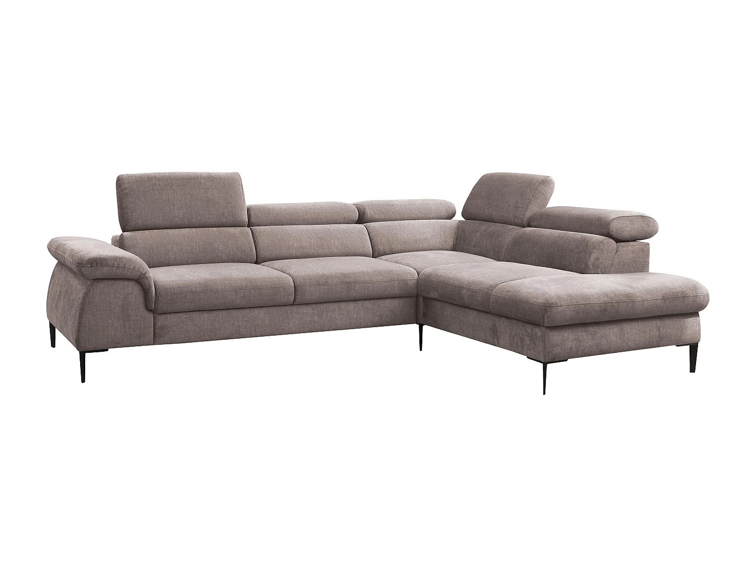 Sofá cama rinconera de tela gris topo SEPINA de PASCAL MORABITO - Ángulo derecho