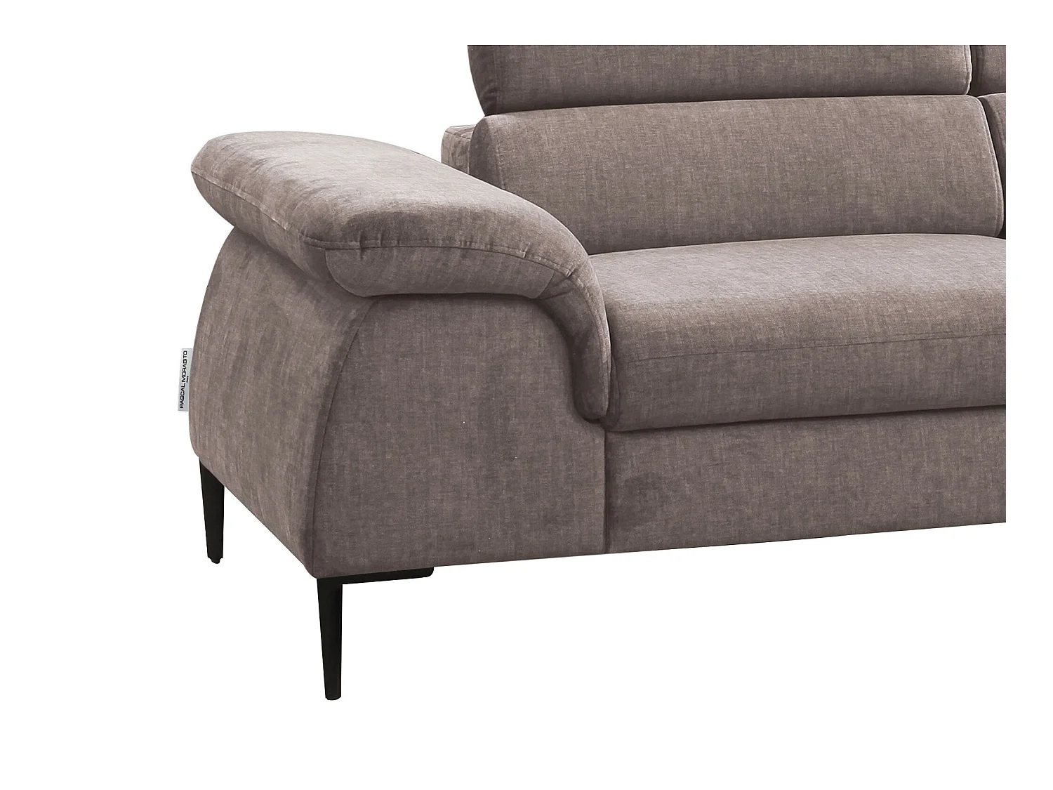 Sofá cama rinconera de tela gris topo SEPINA de PASCAL MORABITO - Ángulo derecho