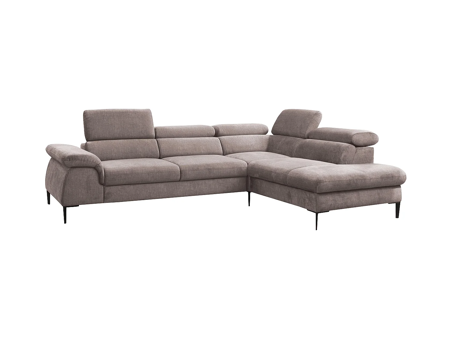 Ecksofa mit Schlaffunktion - Ecke Rechts - Stoff - Taupe - SEPINA von PASCAL MORABITO