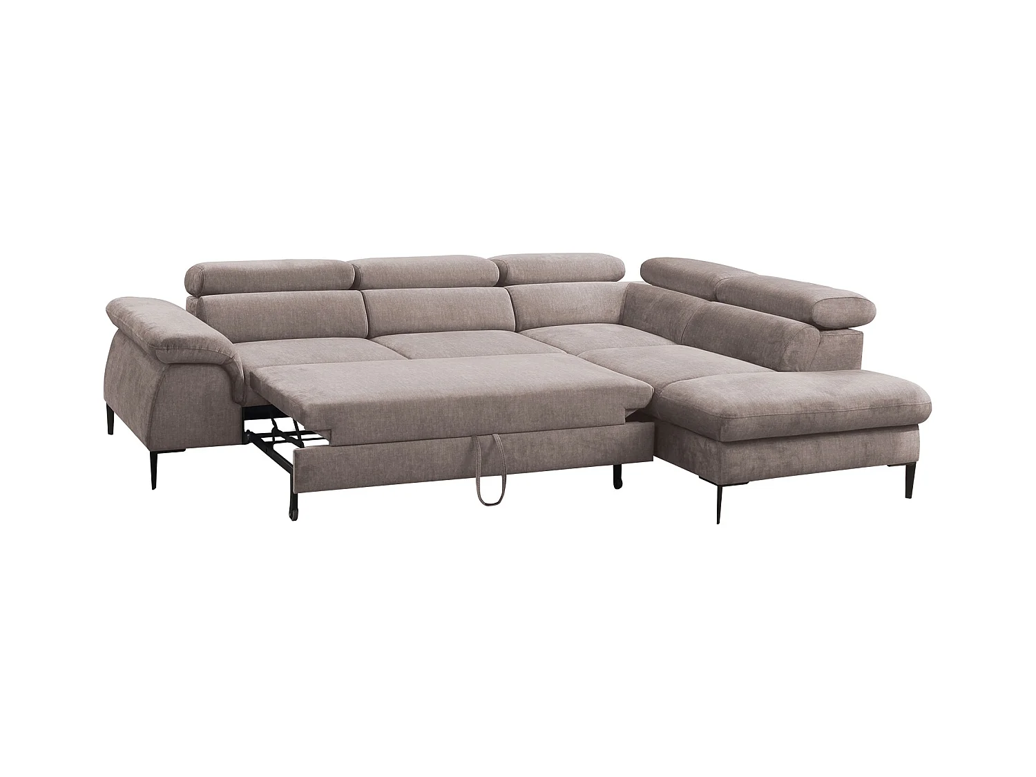 Ecksofa mit Schlaffunktion - Ecke Rechts - Stoff - Taupe - SEPINA von PASCAL MORABITO