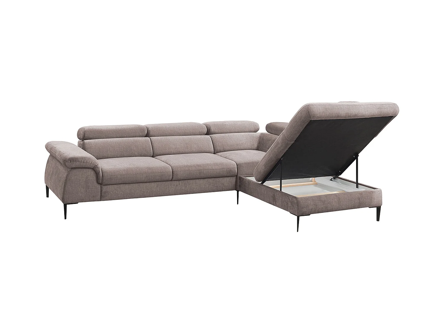 Ecksofa mit Schlaffunktion - Ecke Rechts - Stoff - Taupe - SEPINA von PASCAL MORABITO