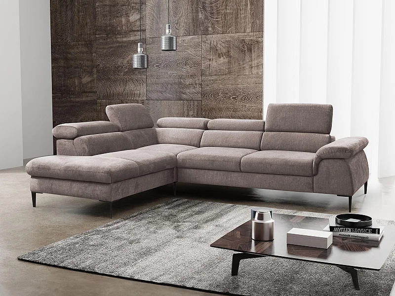 Ecksofa mit Schlaffunktion - Ecke Links - Stoff - Taupe - SEPINA von PASCAL MORABITO