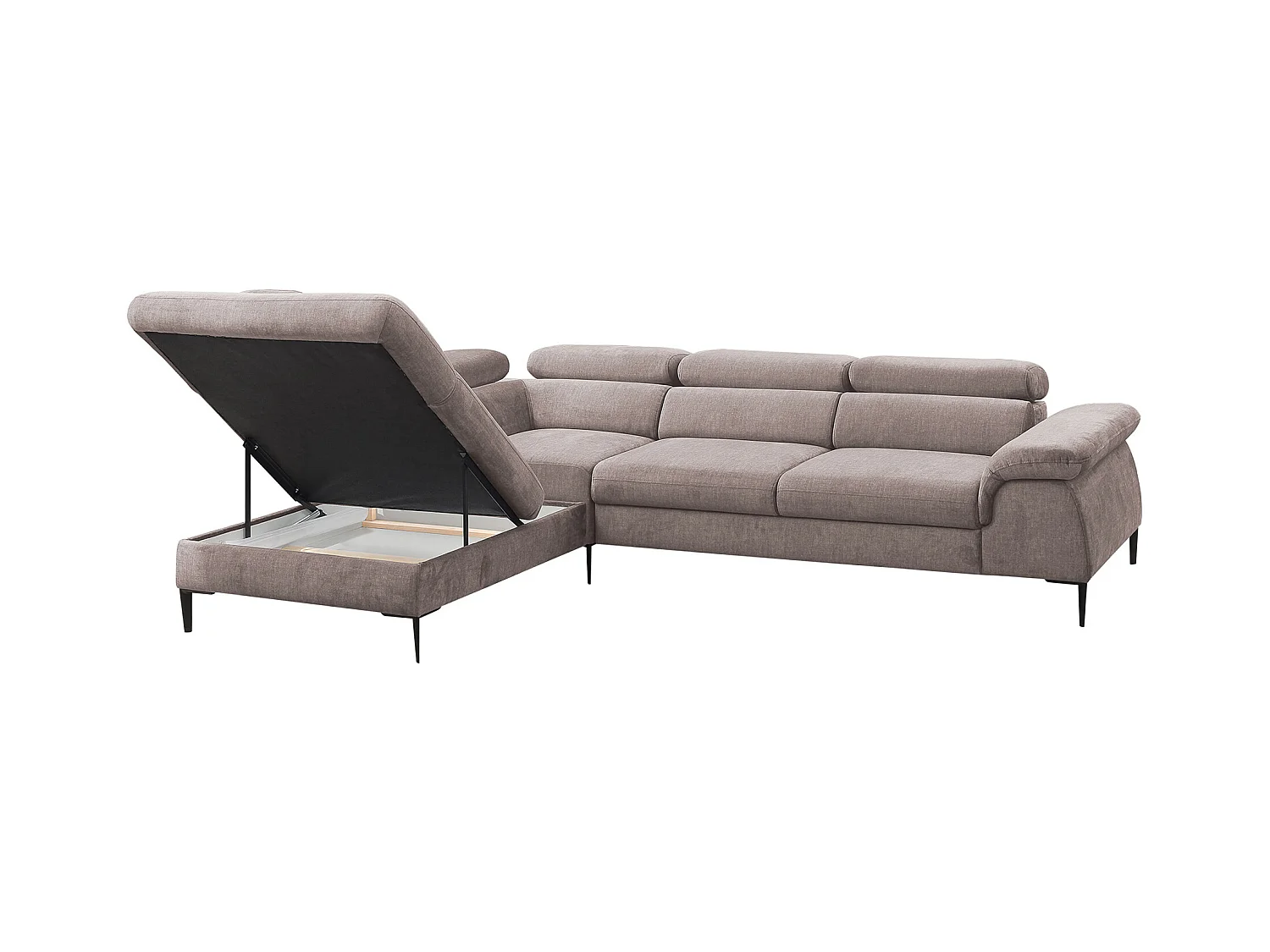 Ecksofa mit Schlaffunktion - Ecke Links - Stoff - Taupe - SEPINA von PASCAL MORABITO