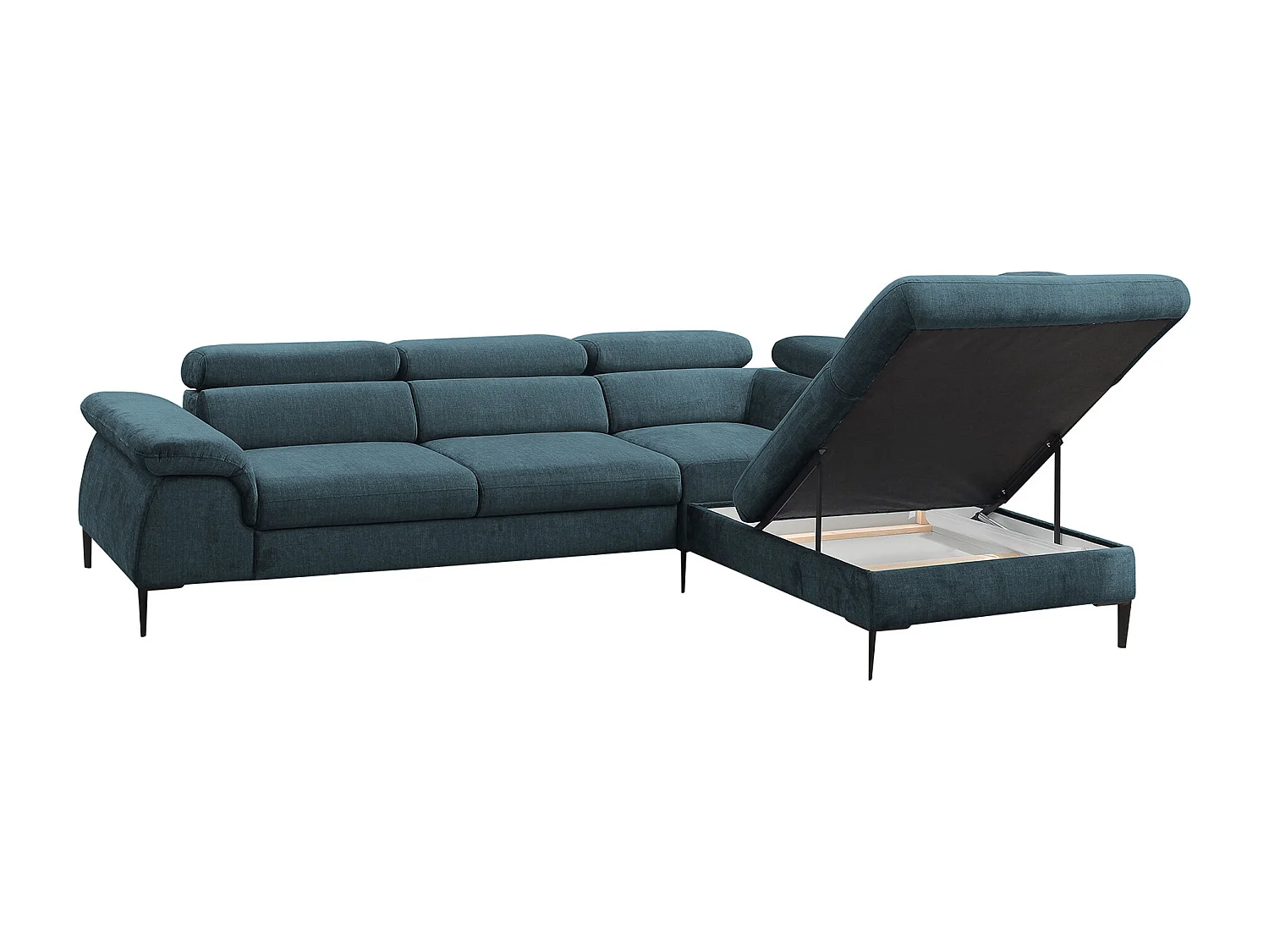 Grote hoekslaapbank SEPINA van PASCAL MORABITO - Stof - nachtblauw - Hoek rechts