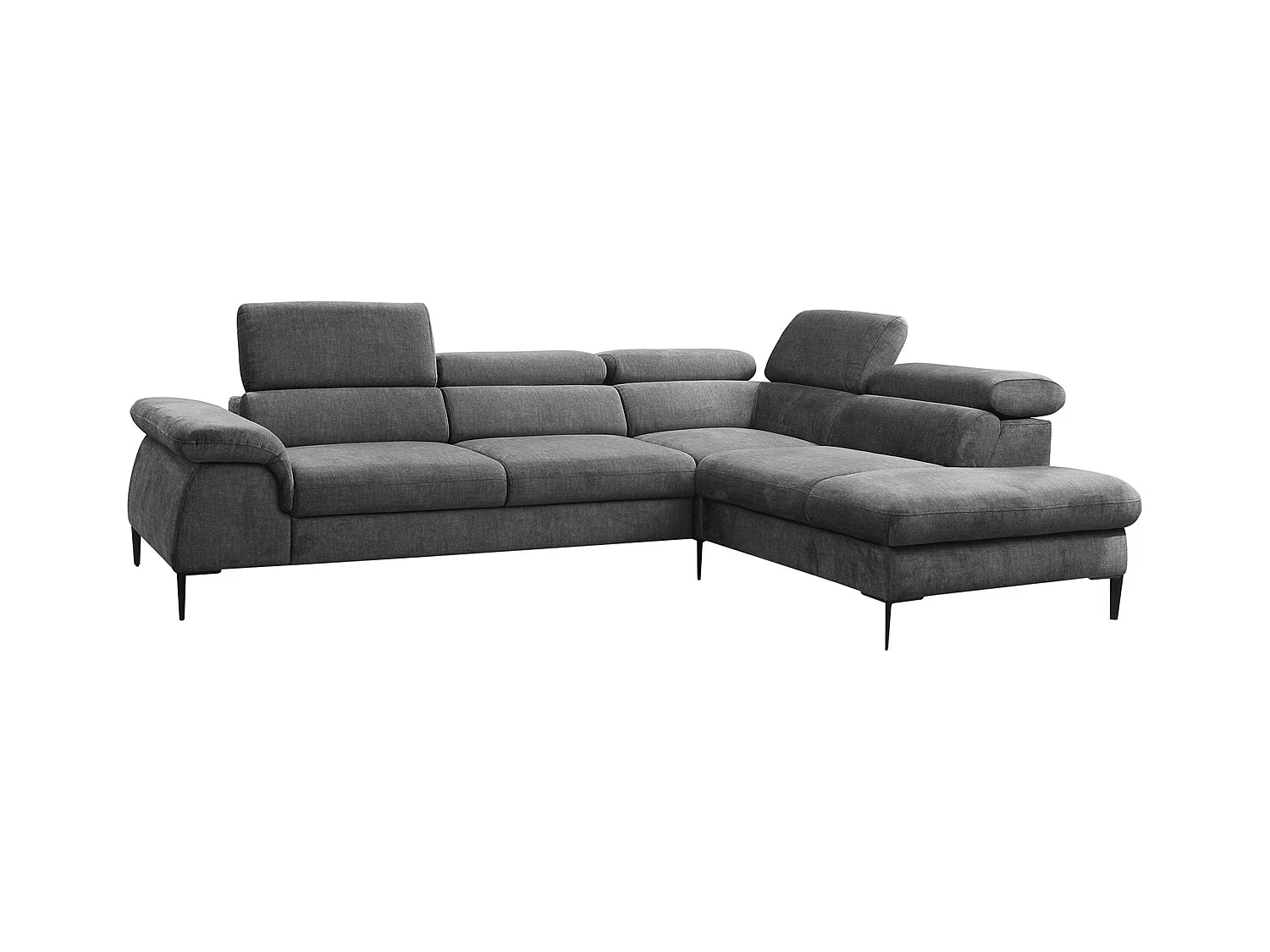 Ecksofa mit Schlaffunktion - Ecke Rechts - Stoff - Anthrazit - SEPINA von PASCAL MORABITO