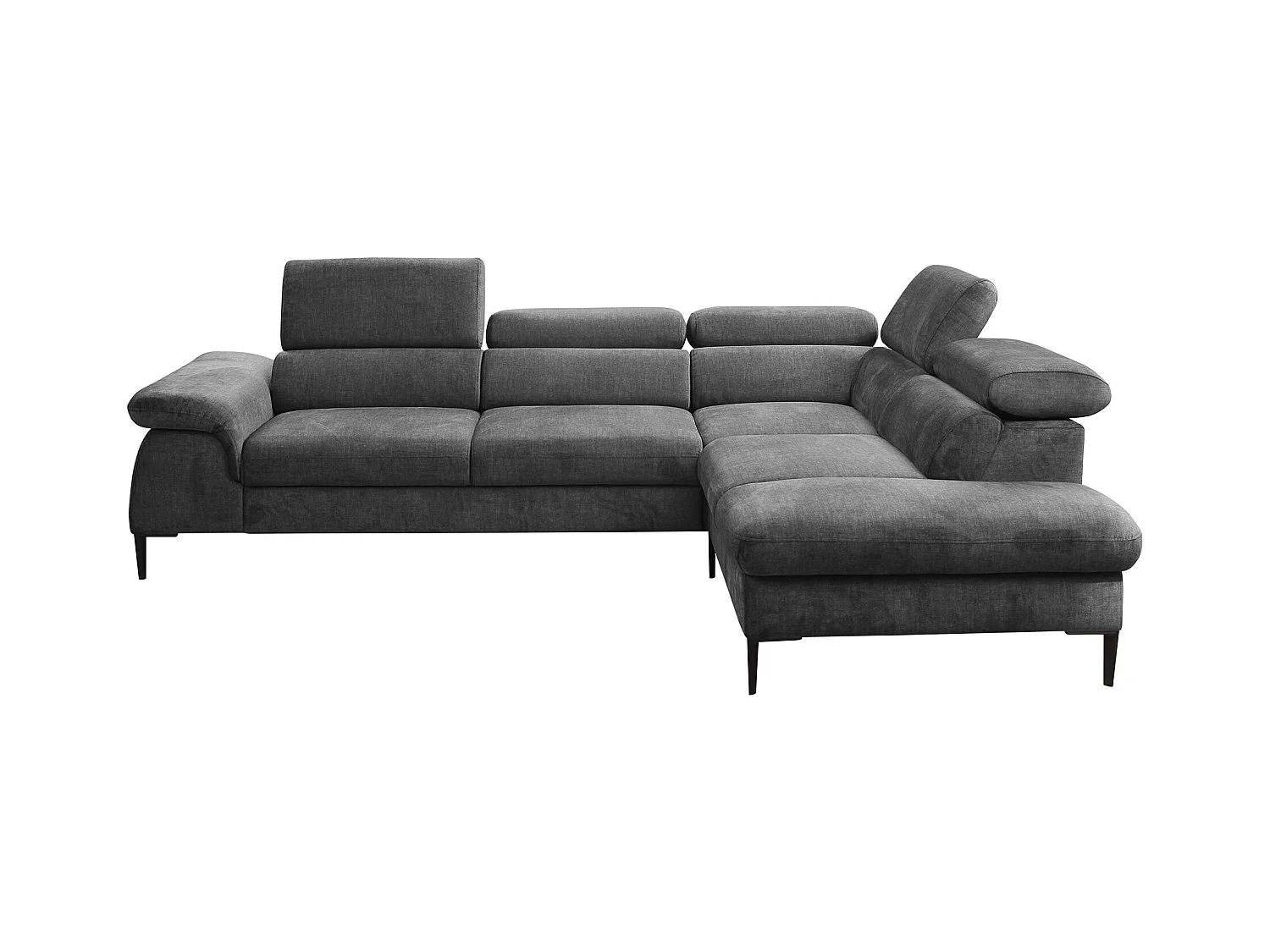 Ecksofa mit Schlaffunktion - Ecke Rechts - Stoff - Anthrazit - SEPINA von PASCAL MORABITO