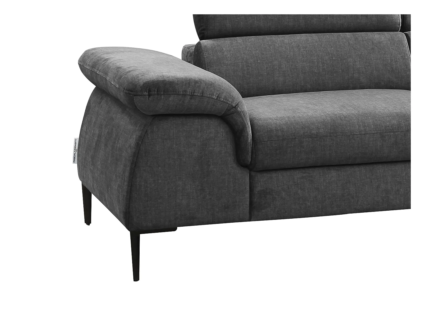 Ecksofa mit Schlaffunktion - Ecke Rechts - Stoff - Anthrazit - SEPINA von PASCAL MORABITO