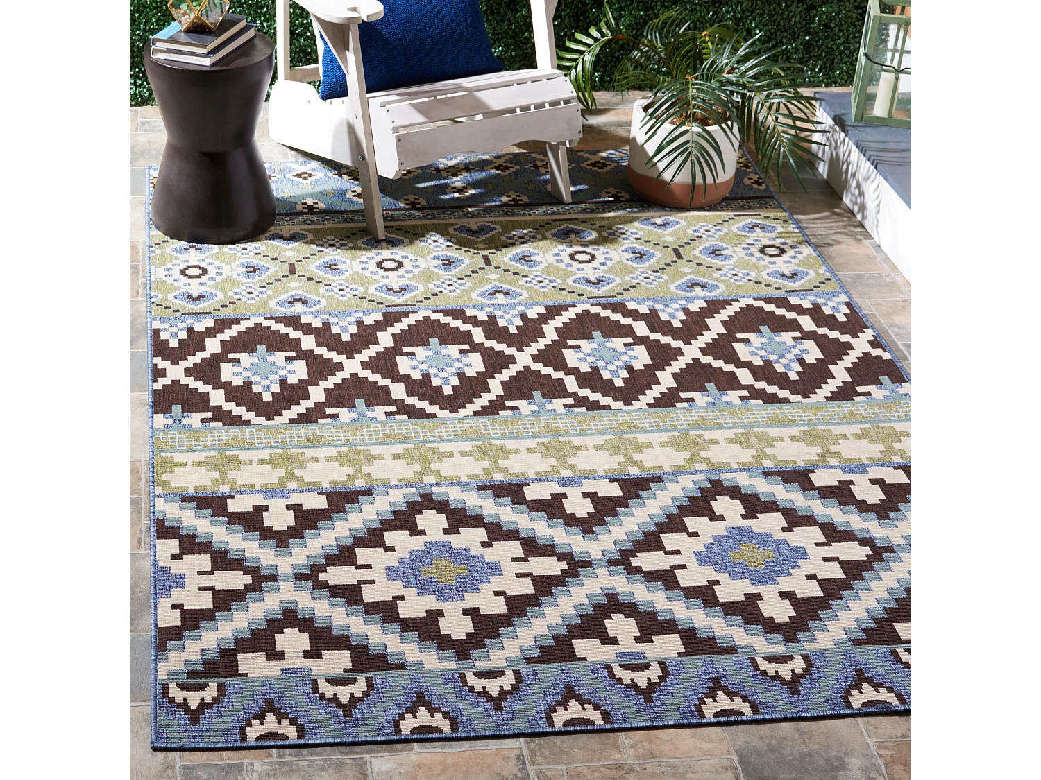 Tapis Marron/Bleu 122 X 170 cm - Sihora