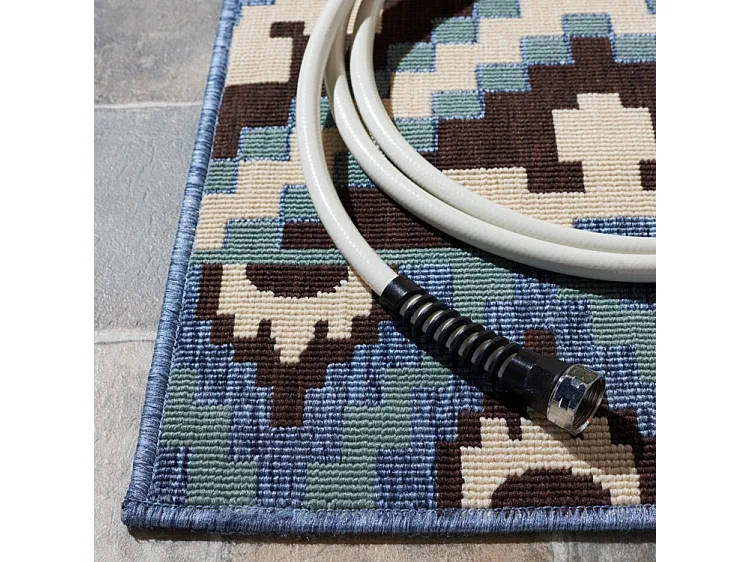 Tapis Marron/Bleu 122 X 170 cm - Sihora