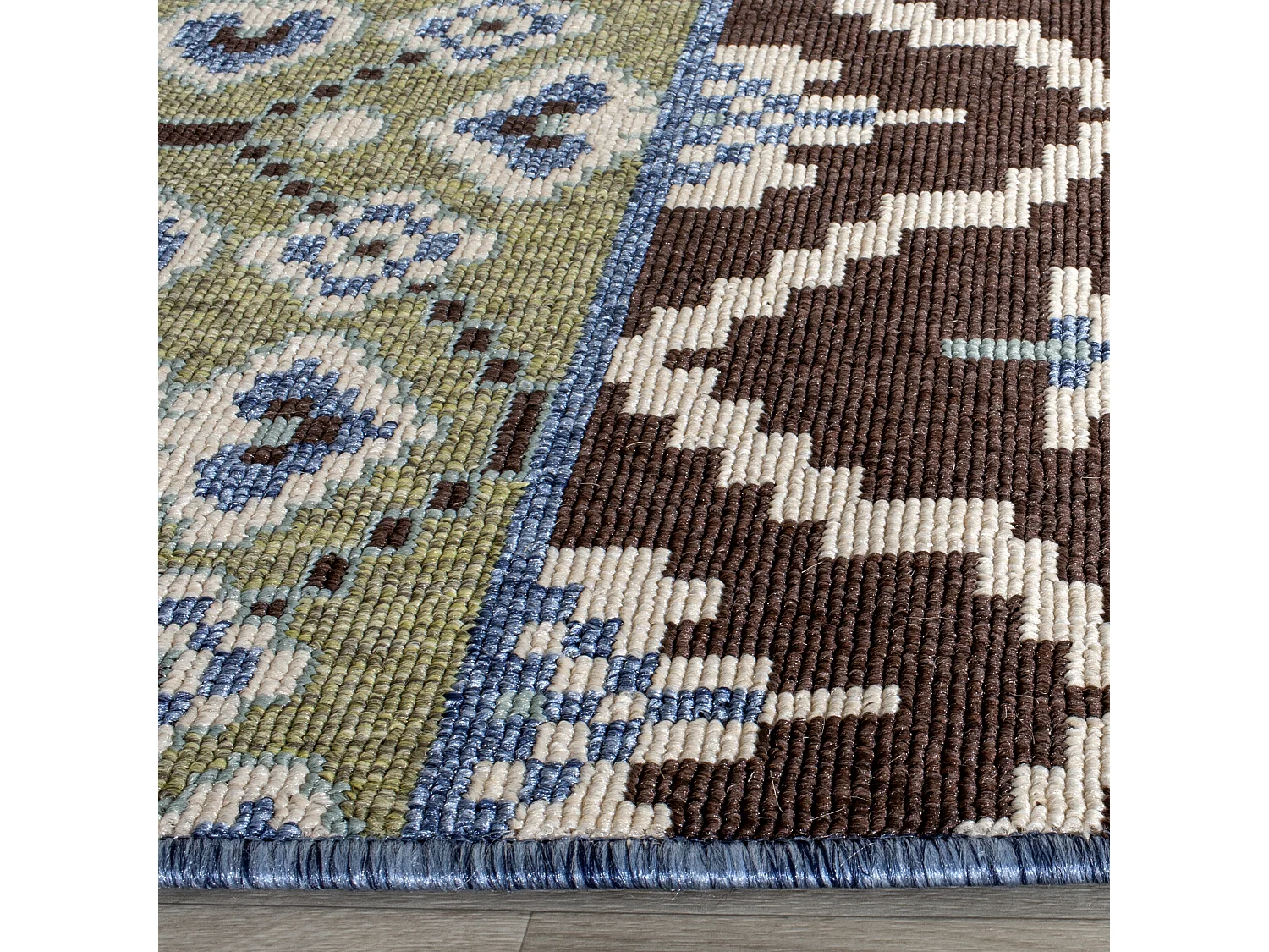 Tapis Marron/Bleu 122 X 170 cm - Sihora