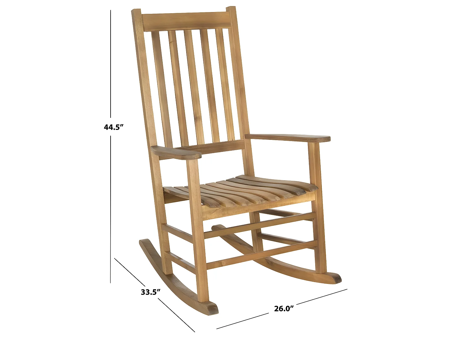 Fauteuil à bascule pour l'extérieur TEAK 66 X 85 X 113 cm - Shasta