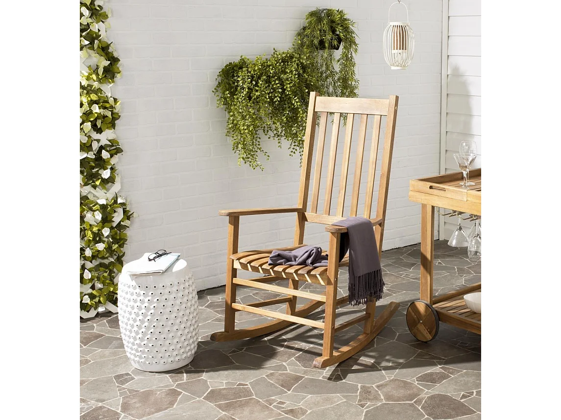 Fauteuil à bascule pour l'extérieur TEAK 66 X 85 X 113 cm - Shasta