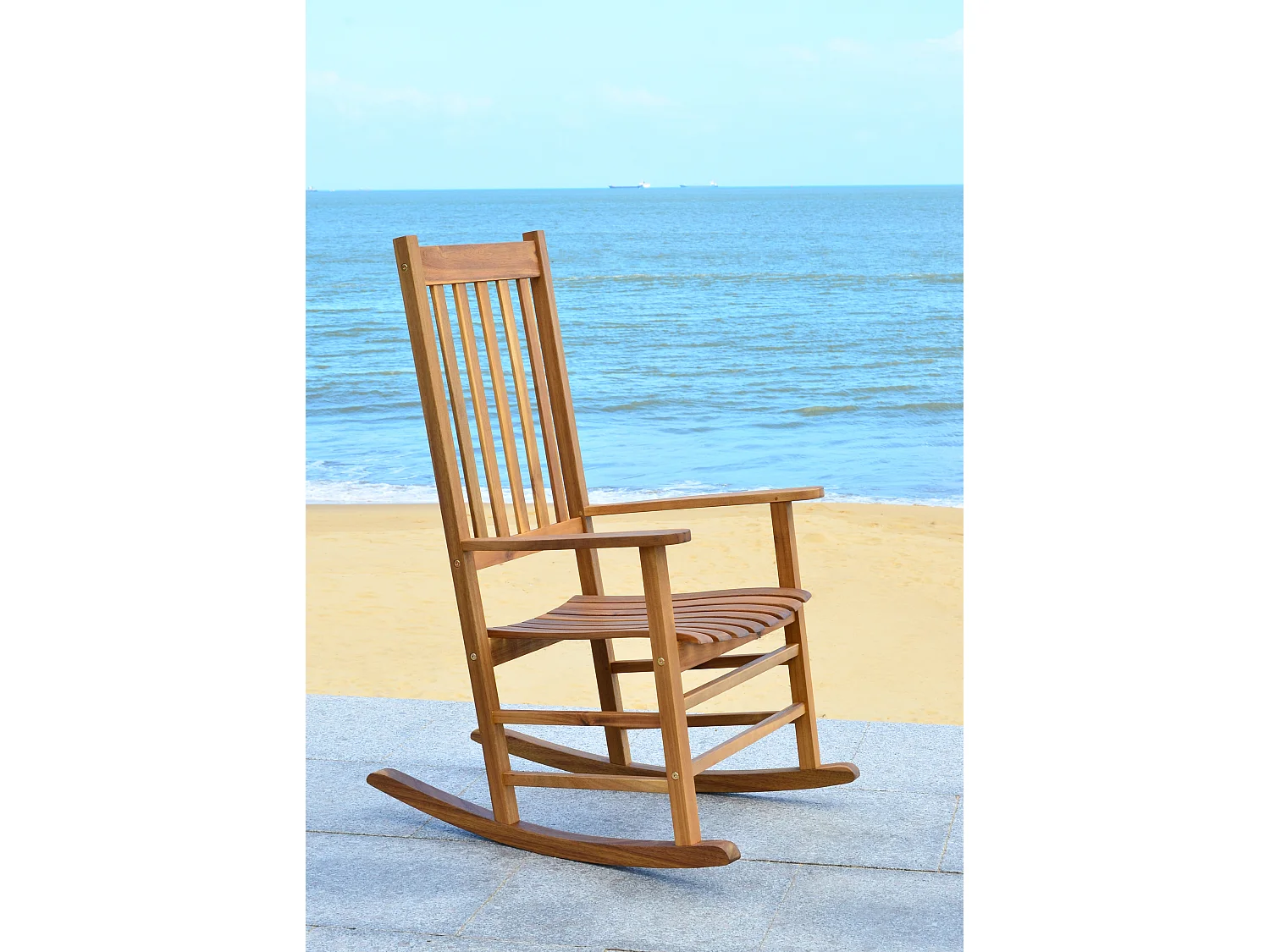 Fauteuil à bascule pour l'extérieur TEAK 66 X 85 X 113 cm - Shasta