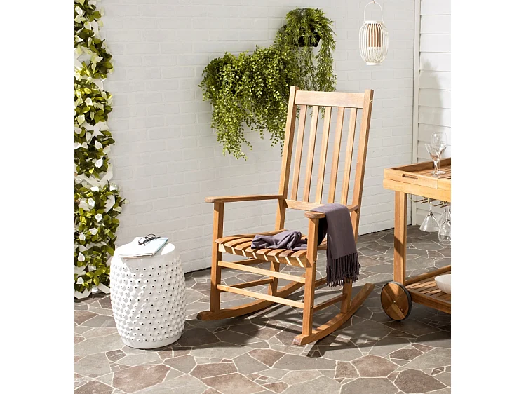 Fauteuil à bascule pour l'extérieur TEAK 66 X 85 X 113 cm - Shasta