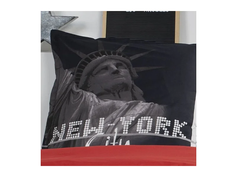 Set biancheria da letto Clem Cotton 140 x 200 cm Stampa rossa