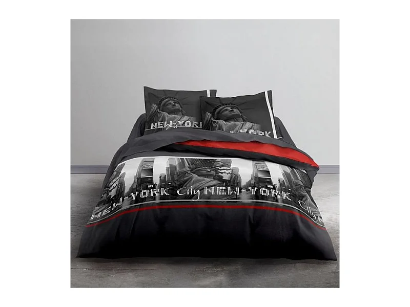 Set biancheria da letto Clem Cotton 140 x 200 cm Stampa rossa