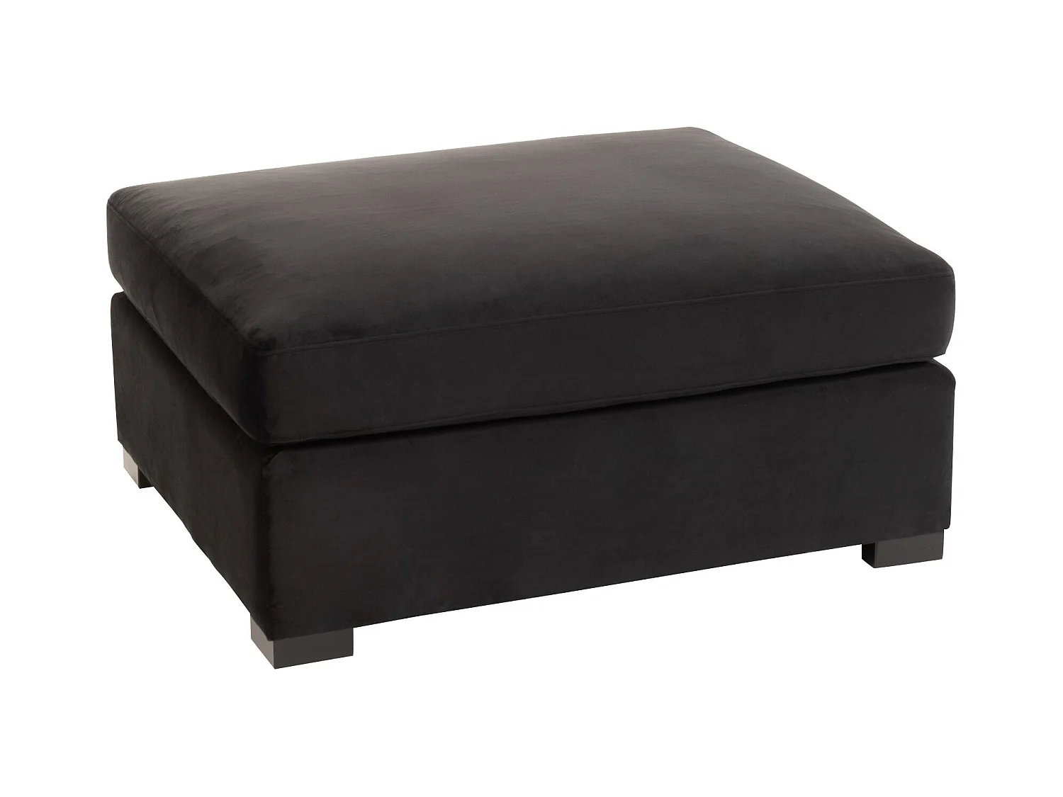 Pouf en Velours Design "Abosa" 113cm Noir