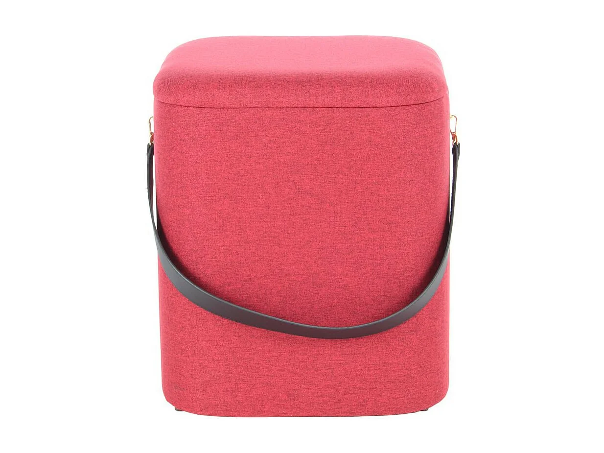 Lot de 2 Poufs & Coffres de Rangement "Arabella" 44cm Rouge & Noir