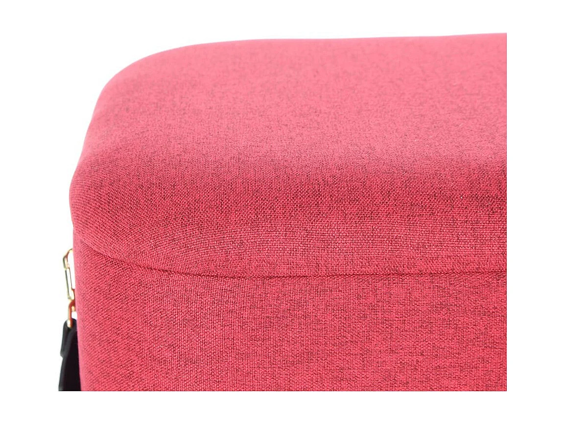 Lot de 2 Poufs & Coffres de Rangement "Arabella" 44cm Rouge & Noir