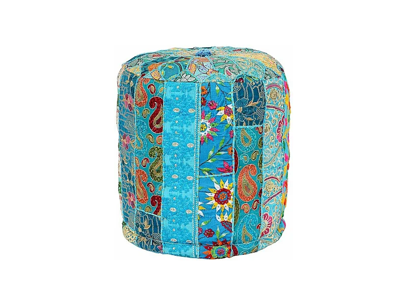 Pouf Shanti Tissu Bleu