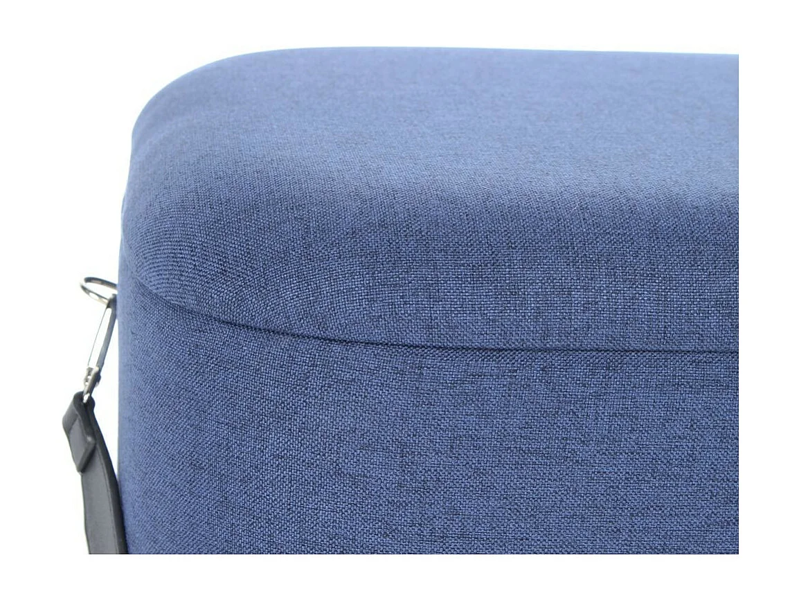 Lot de 2 Poufs & Coffres de Rangement "Arabella" 44cm Bleu & Noir