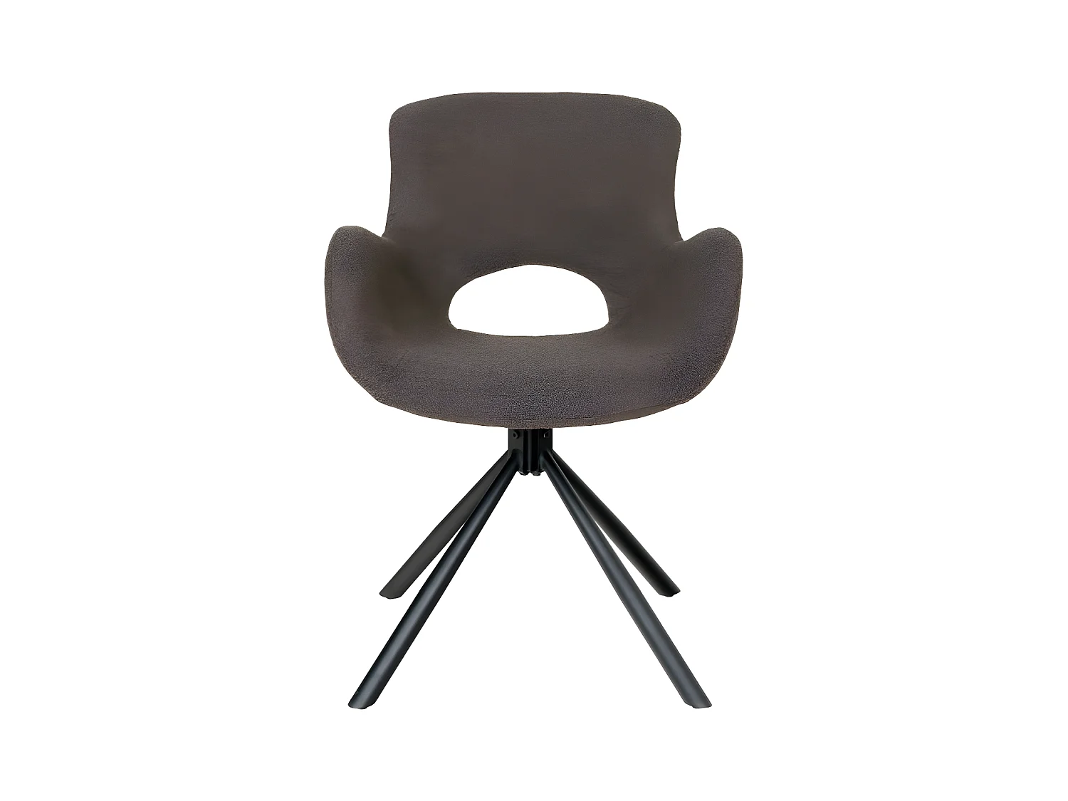Chaise De Salle À Manger Pivotante Amorim En Tissu Bouclé Marron