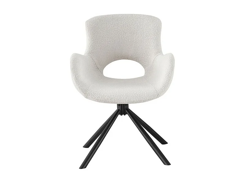 Silla de comedor giratorio de tela blanca