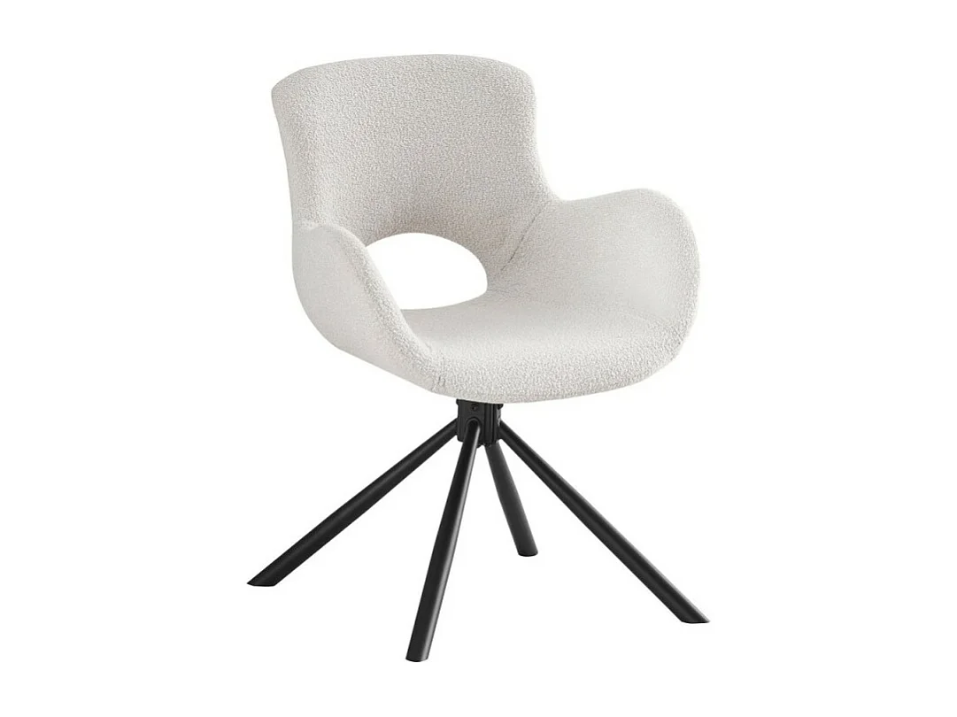 Amorim Esszimmerstuhl bouclé Drehfunktion off-white.