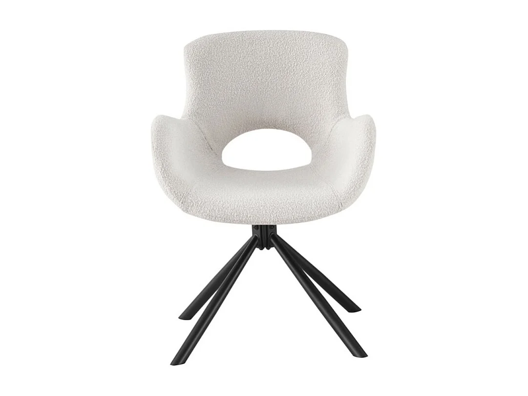 Amorim eetkamerstoel bouclé draaifunctie off-white.