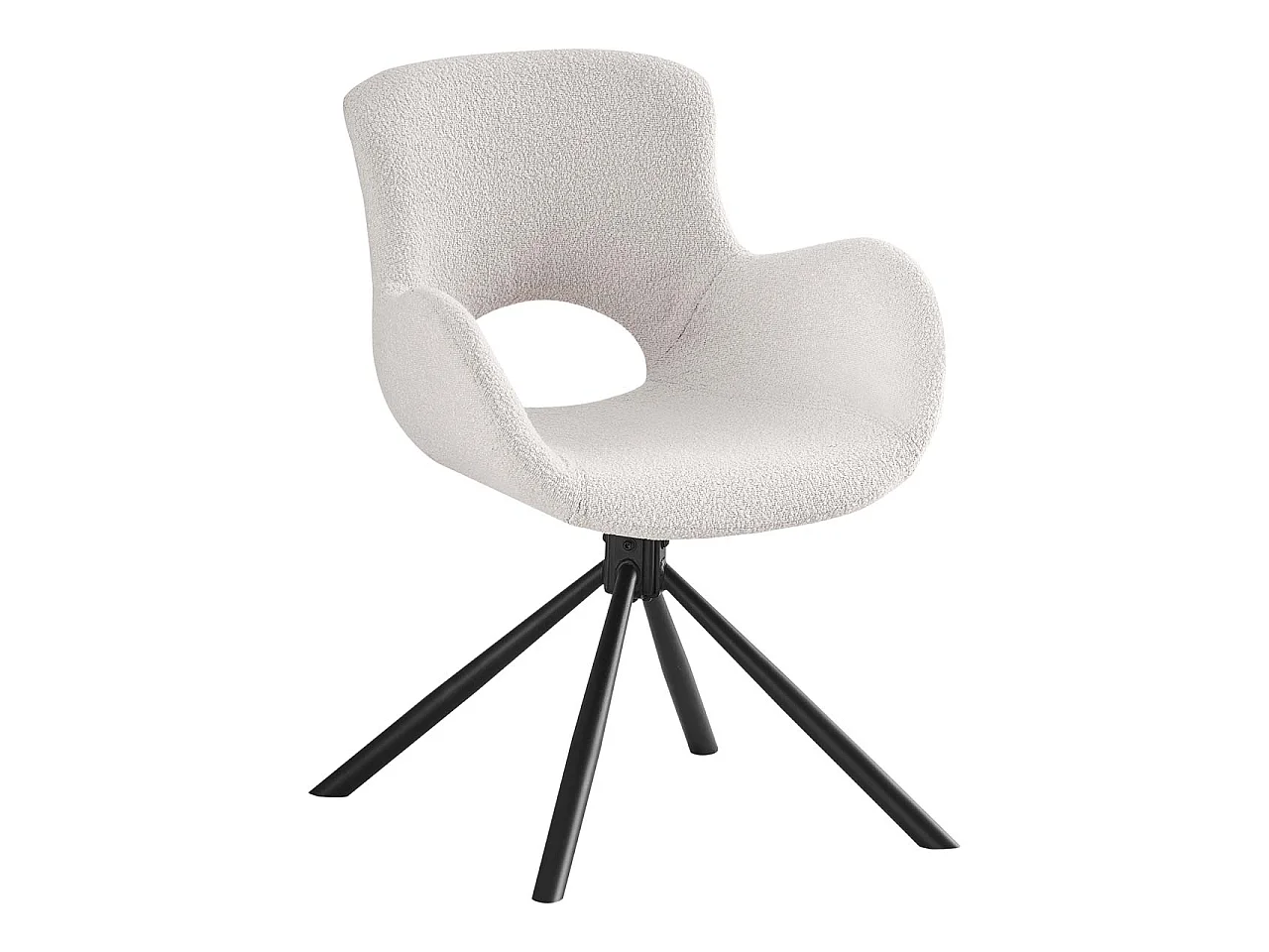 Amorim chaise de salle à manger bouclé fonction pivotante off-white.