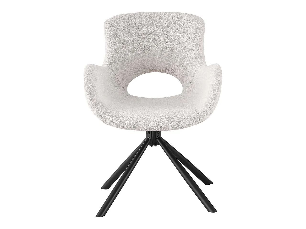 Amorim chaise de salle à manger bouclé fonction pivotante off-white.