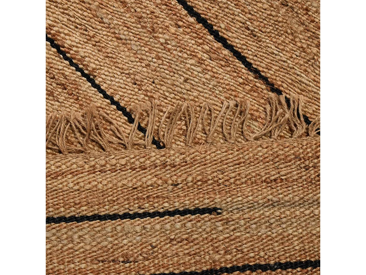 Tapis jute 200x300 fait main marron et noir TASNIM