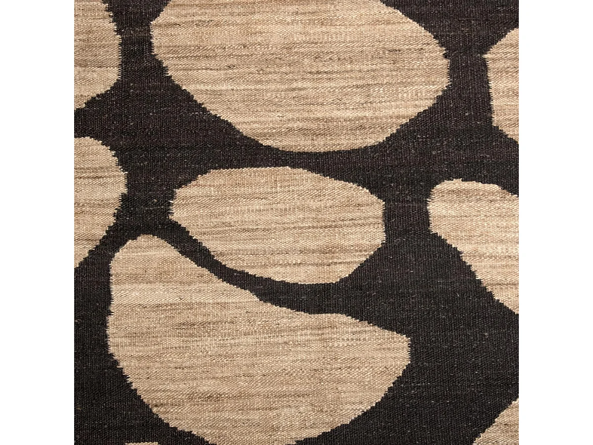 DUSKIA tappeto fatto a mano in iuta beige e nera 200x300