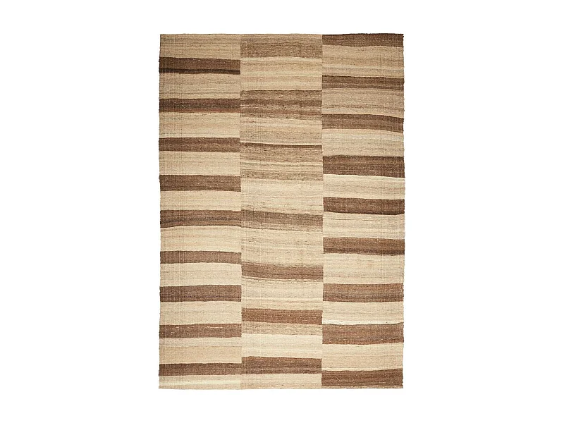 Authentique tapis d'Orient 200x300 kilim fait main en laine marron et beige ANTIK 1
